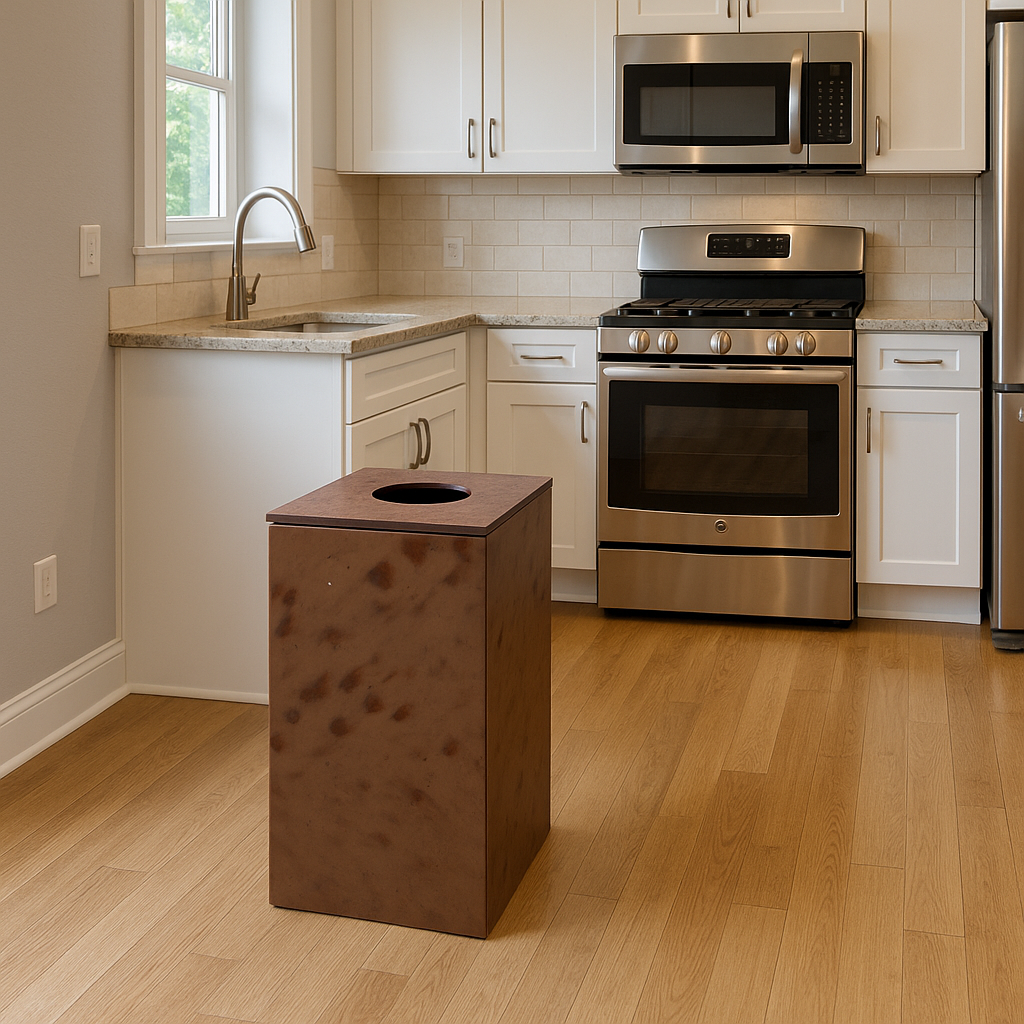 Poubelle artisanale en plastique 100% recyclé – Fabriquée à La Réunion