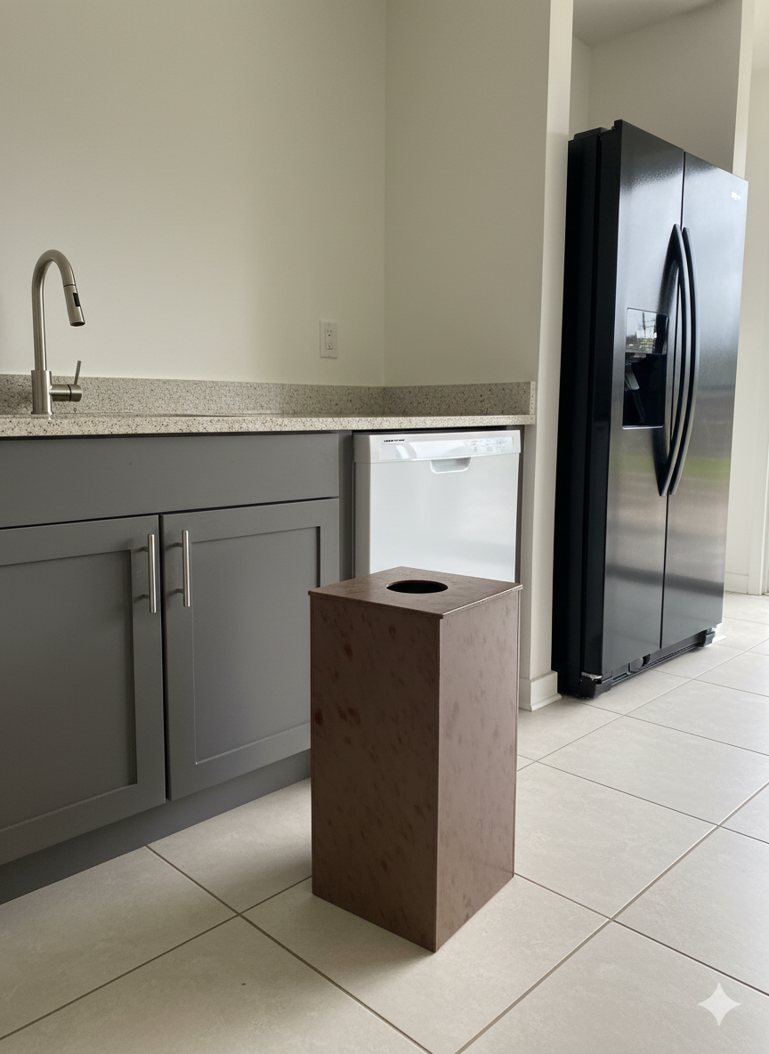 Poubelle artisanale en plastique 100% recyclé – Fabriquée à La Réunion